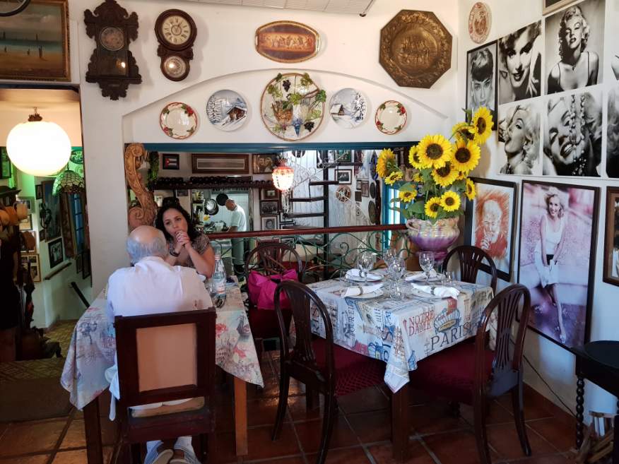 First floor table at Ivan Chef Justo Restaurant Old Havana Cuba