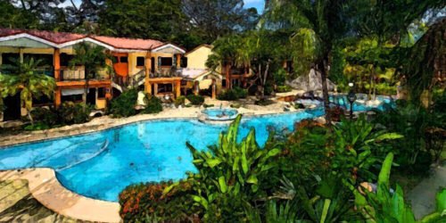 View of private pool area in Cocomarindo, Playa del Coco
