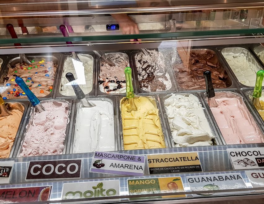 Delicious flavours at Mango Gelateria Icecream shop in Old Havana