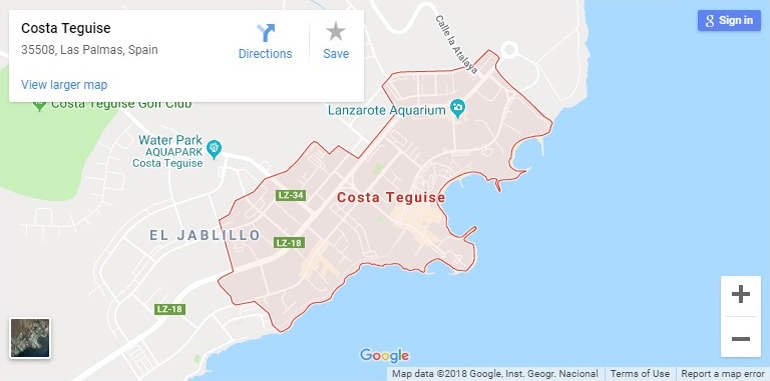 Costa Teguise Map: Interactive Road and Satellite Imagery